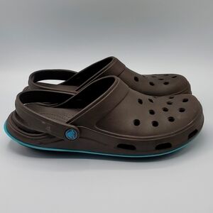 Crocs Tone Slip On Toning Clog Shoes Brown/blue Size 10 Womens